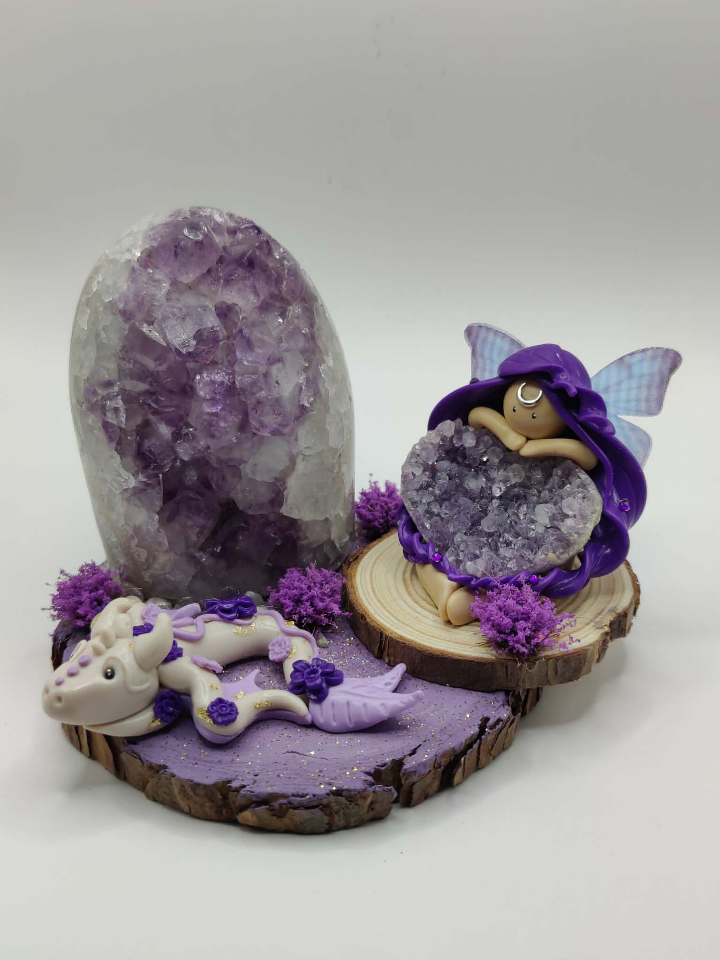 Réservée - Reine des Améthystes et bébé dragon
