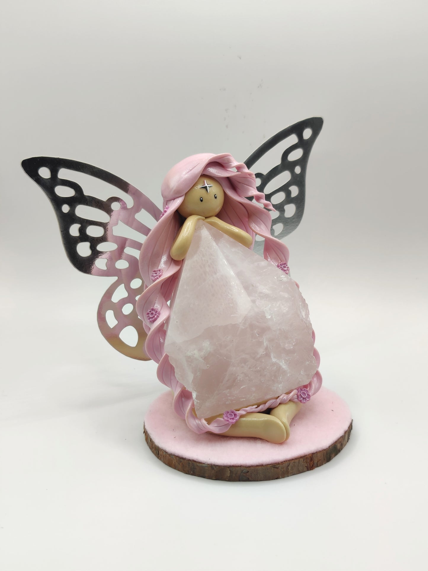 Fée de l'amour - Quartz rose en pointe
