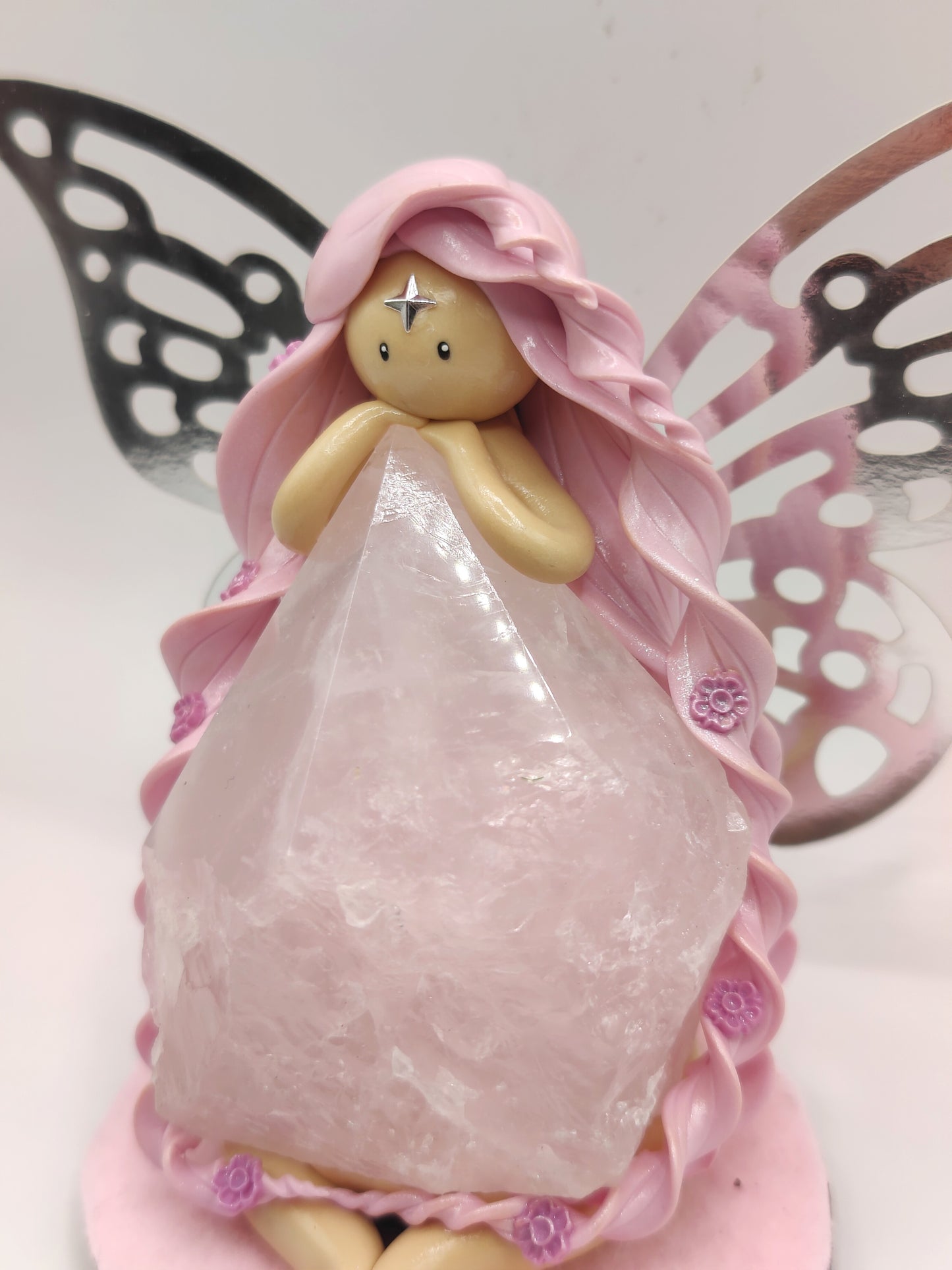 Fée de l'amour - Quartz rose en pointe