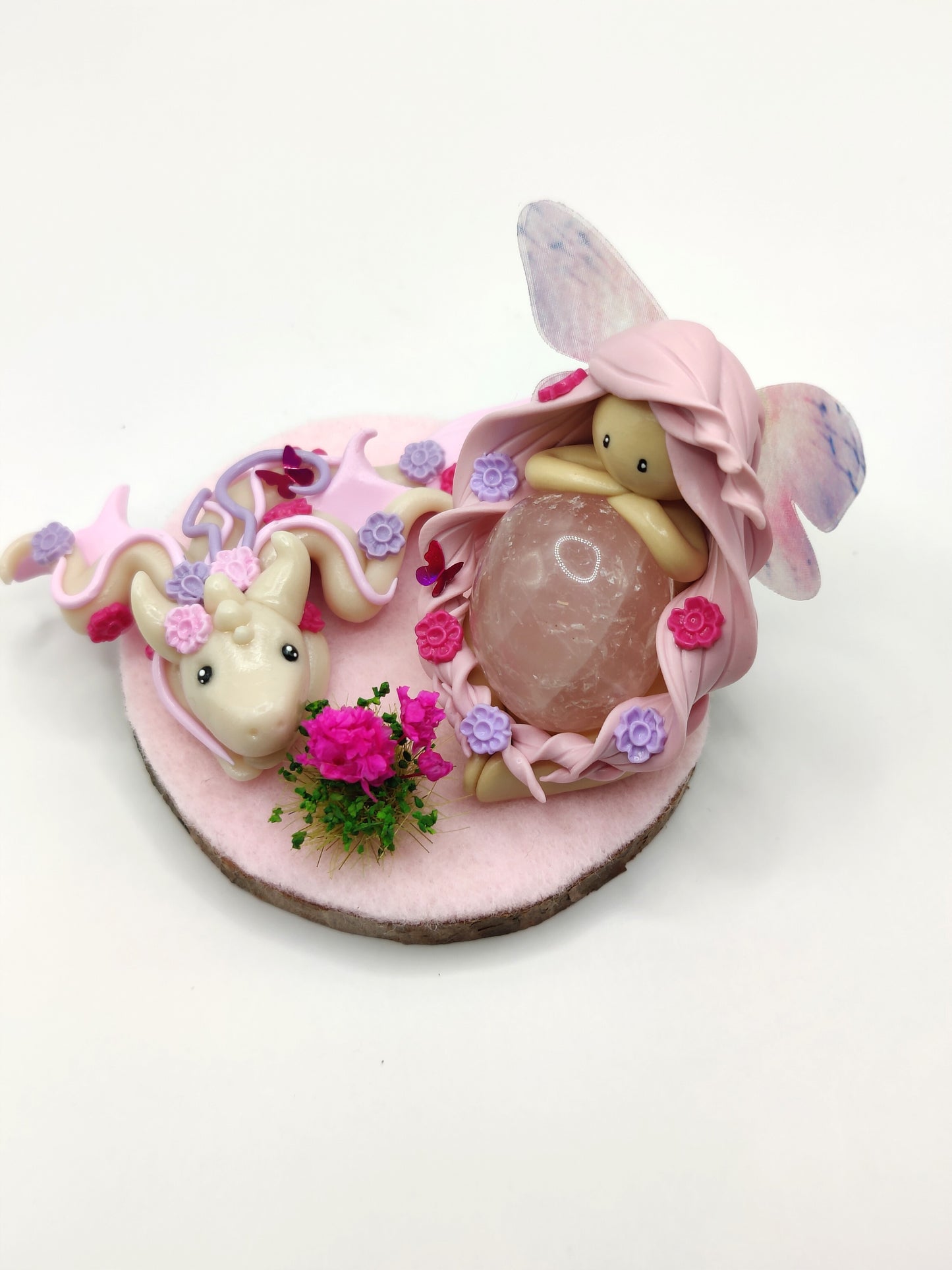 Fée dragonnière - Quartz rose