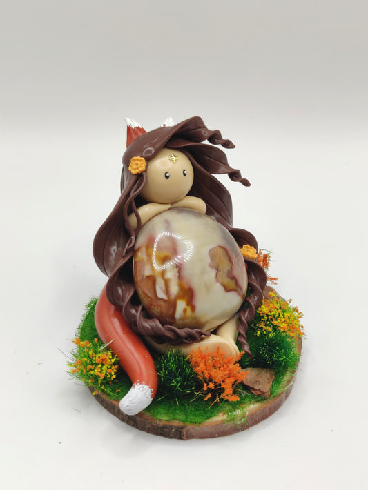 Renarde des fleurs - Jaspe polychrome