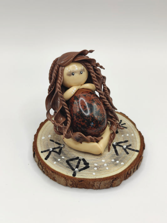 105 Guerrière viking - Obsidienne acajou