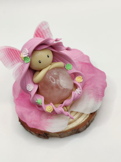 Fée des fleurs - Quartz rose