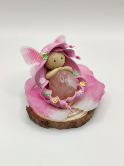 Fée des fleurs - Quartz rose