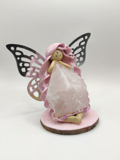 Fée de l'amour - Quartz rose en pointe
