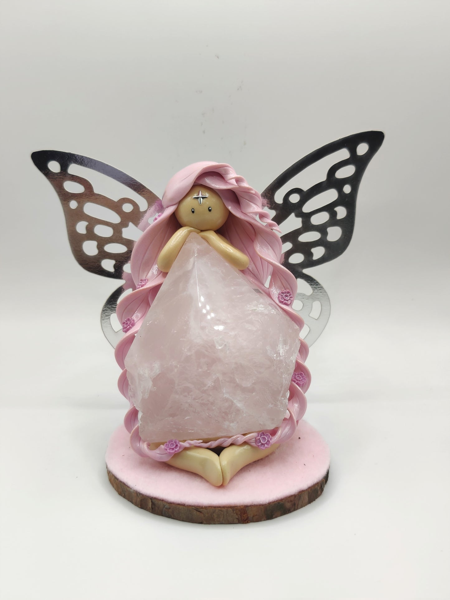 Fée de l'amour - Quartz rose en pointe