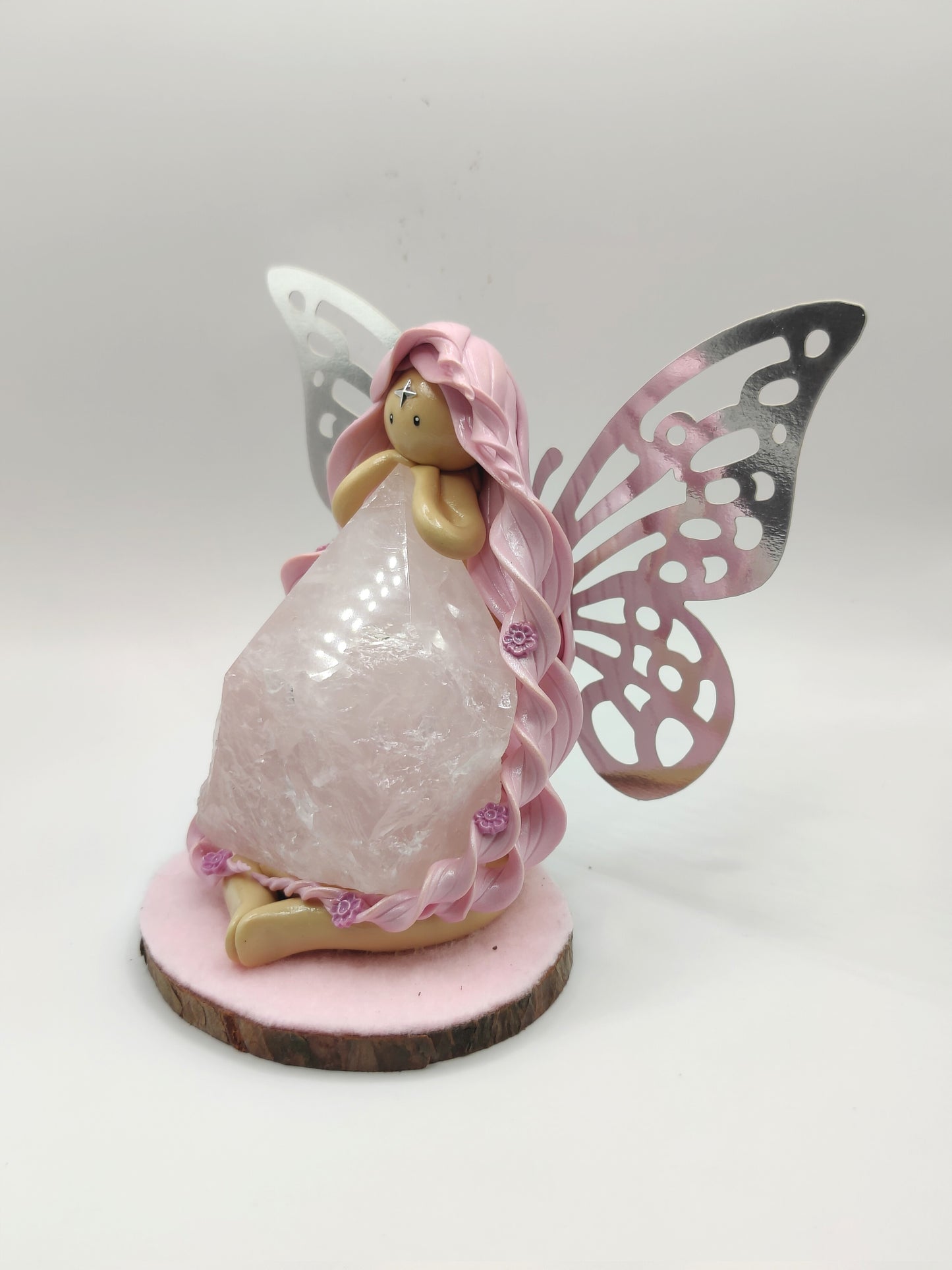Fée de l'amour - Quartz rose en pointe