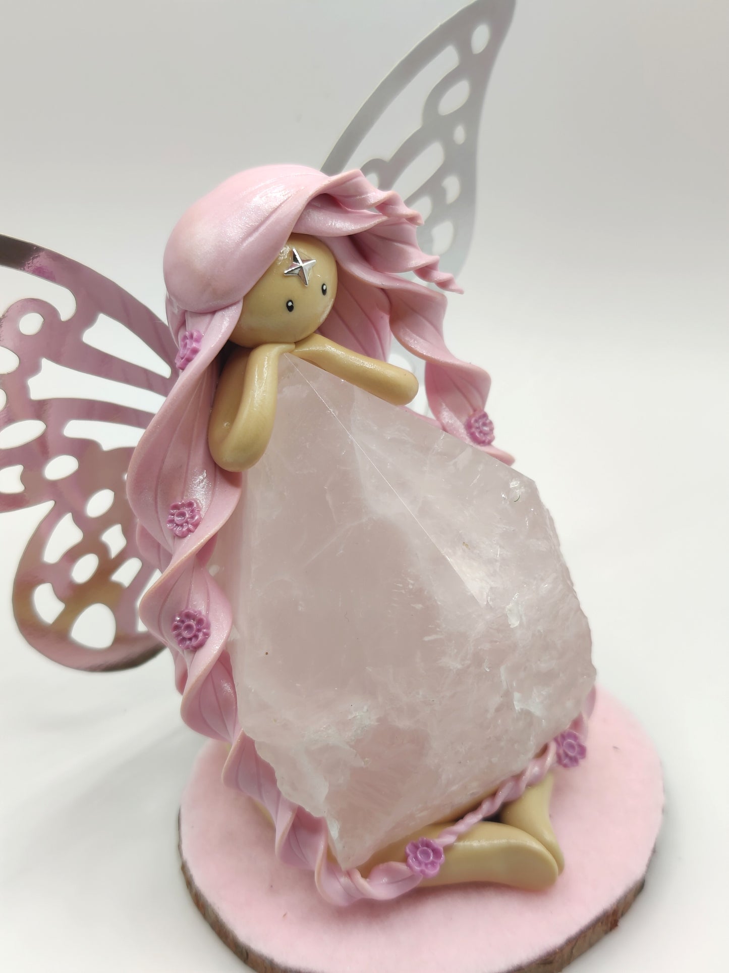 Fée de l'amour - Quartz rose en pointe