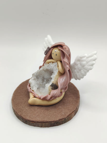 Ange de pureté - Géode de cristal de roche