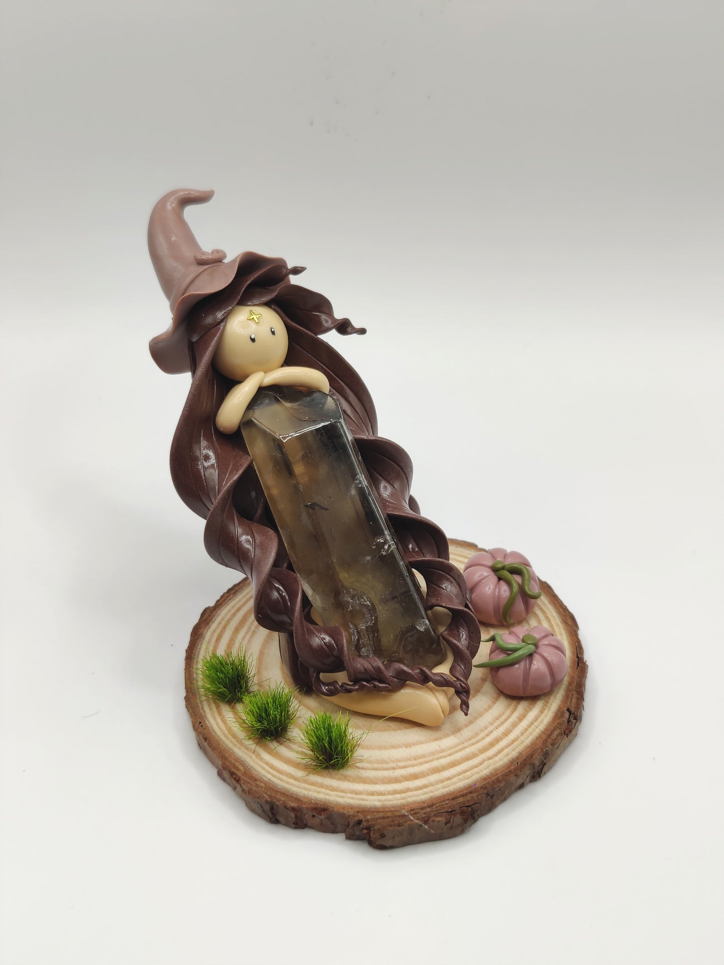 Sorcière d'automne - Pointe de cristal de roche fumé