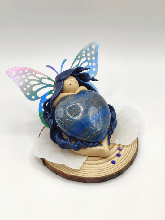 Fée d'apaisement - Lapis Lazuli en forme de cœur