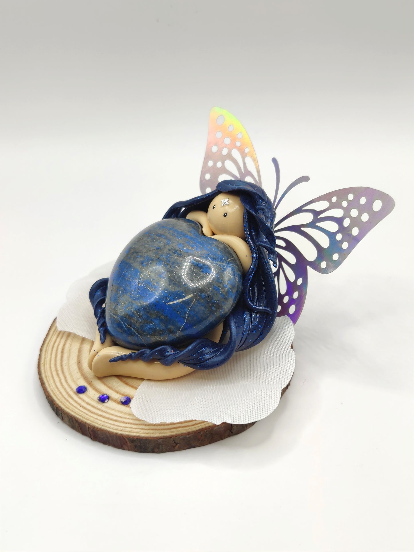 Fée d'apaisement - Lapis Lazuli en forme de cœur