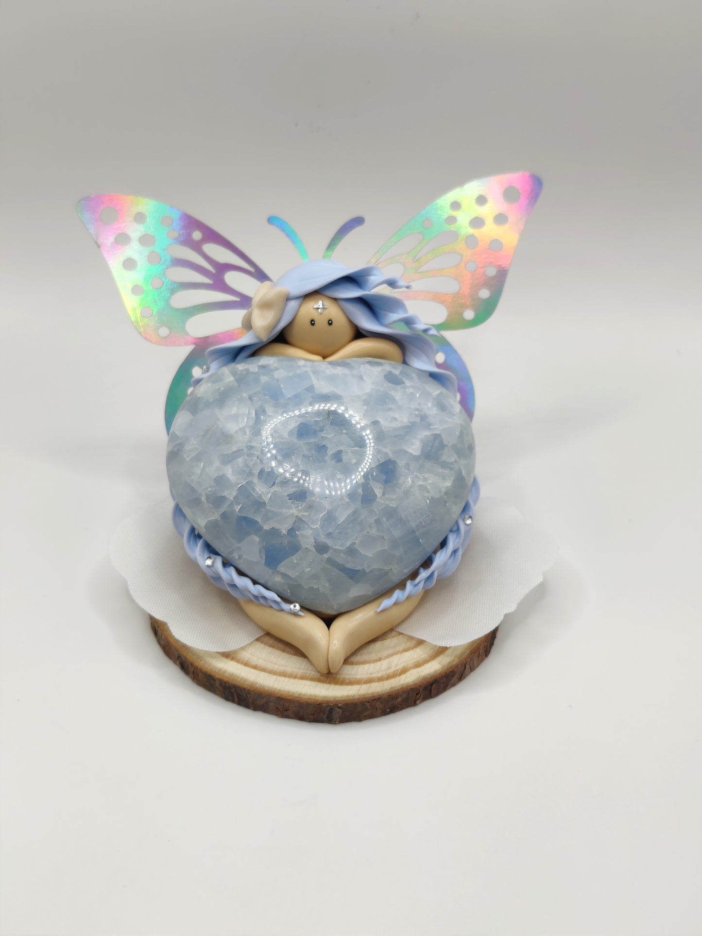 Fée bleue - Calcite en forme de coeur