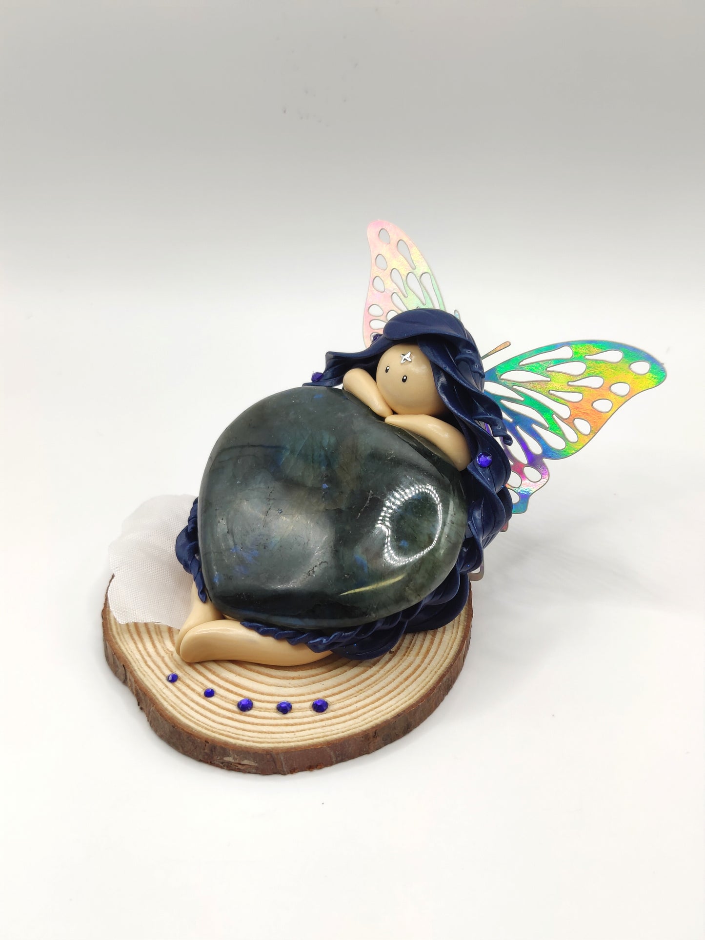 Fée de protection - Labradorite en forme de coeur