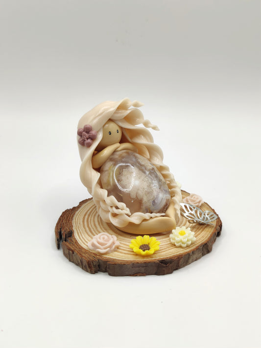 Nymphe des fleurs - Agate fleurs de cerisier