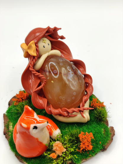 Fée des animaux et son renard - Cornaline