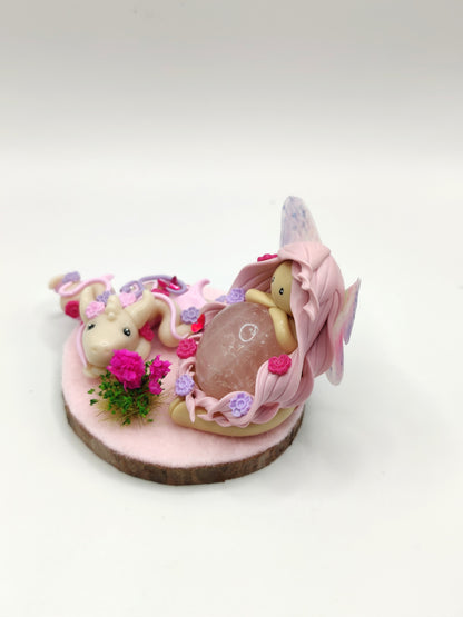 Fée dragonnière - Quartz rose
