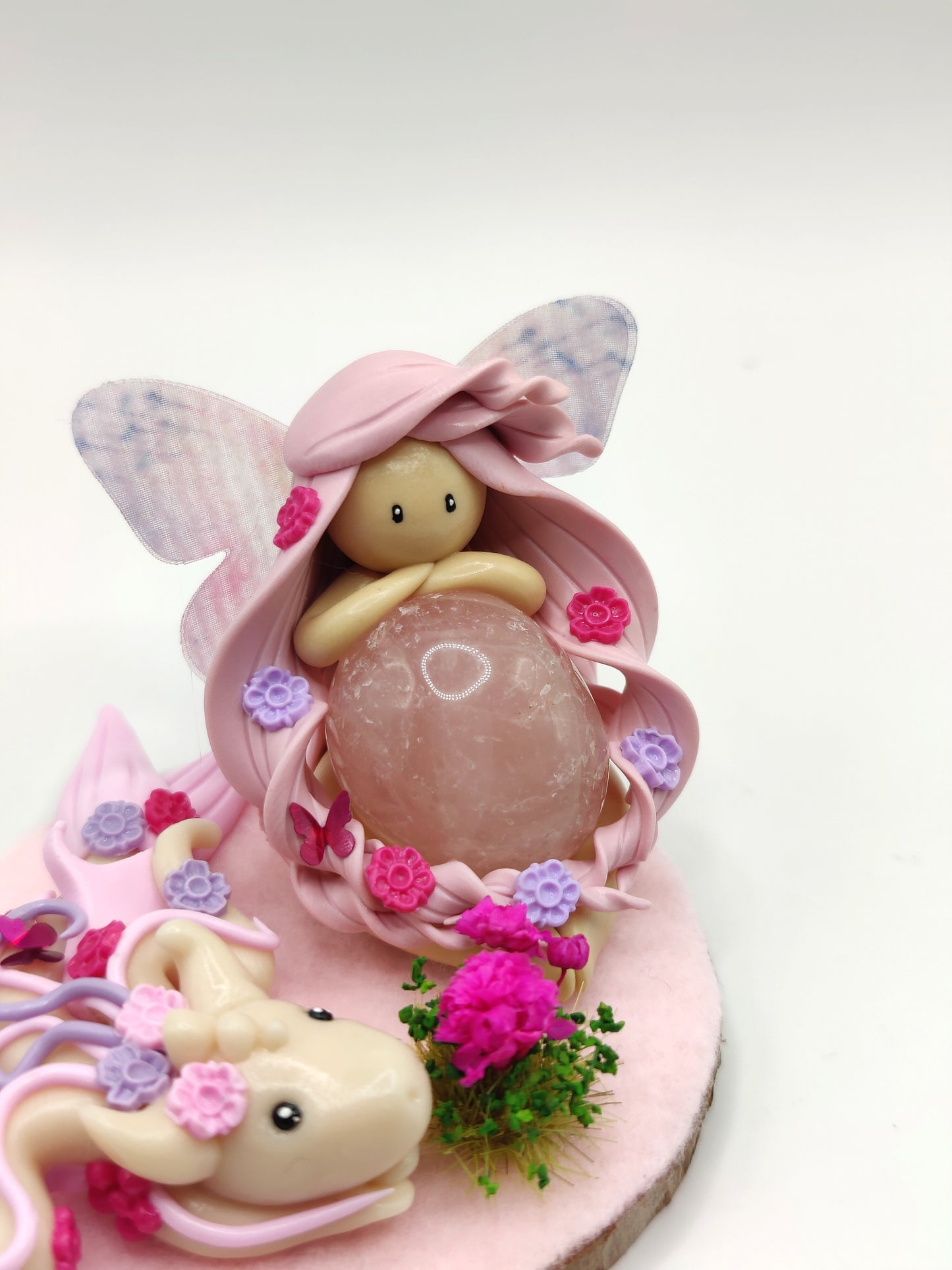 Fée dragonnière - Quartz rose