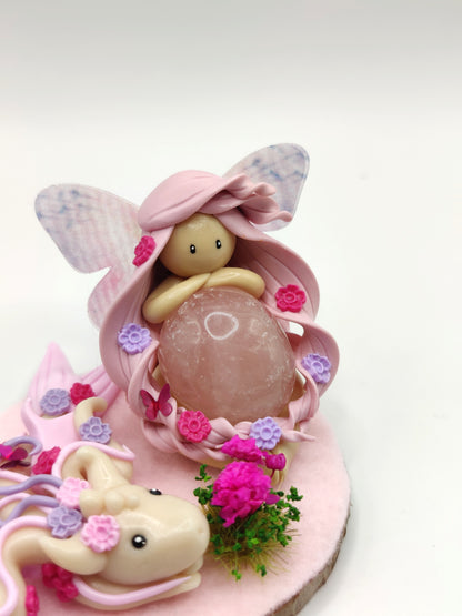 Fée dragonnière - Quartz rose