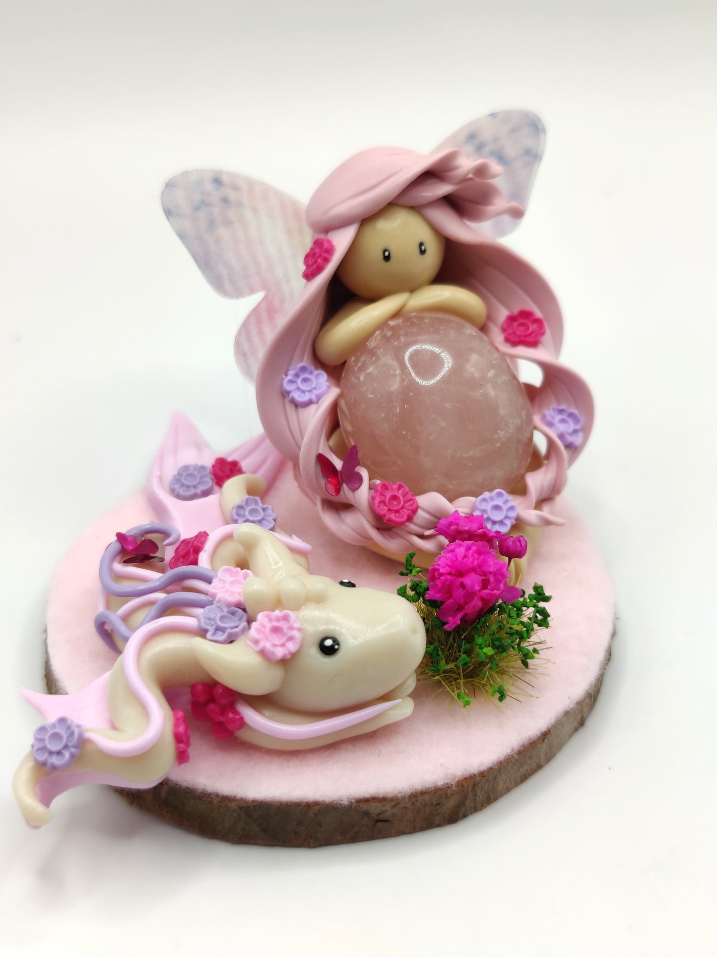 Fée dragonnière - Quartz rose