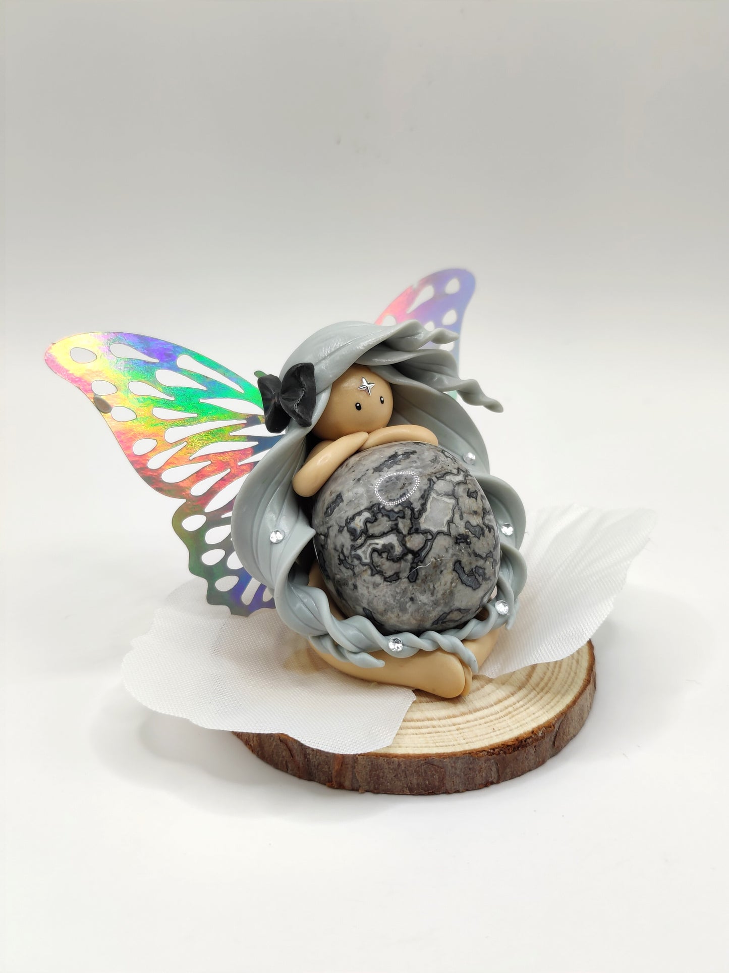 Fée de la joie - Agate crazy lace grise