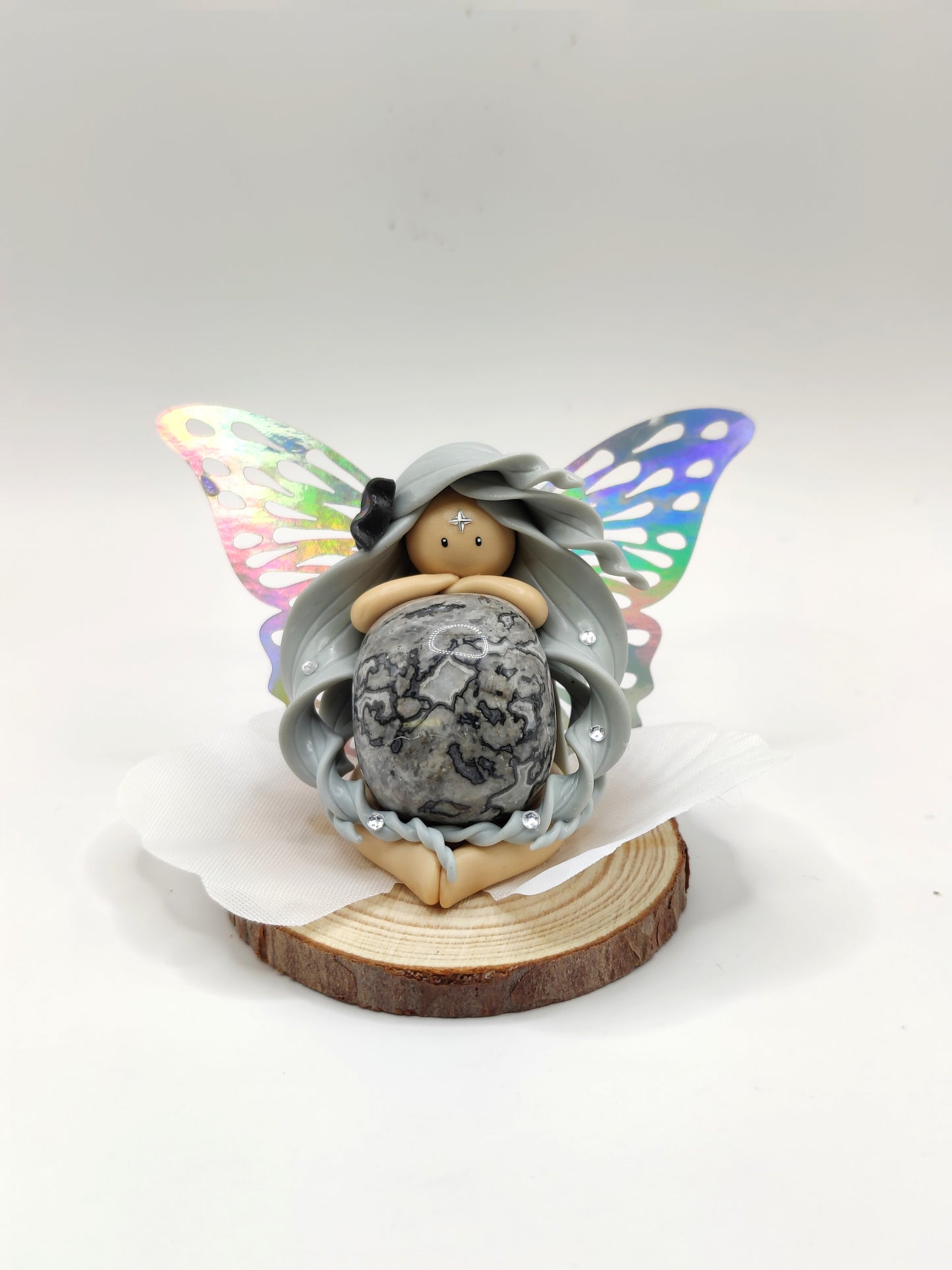 Fée de la joie - Agate crazy lace grise