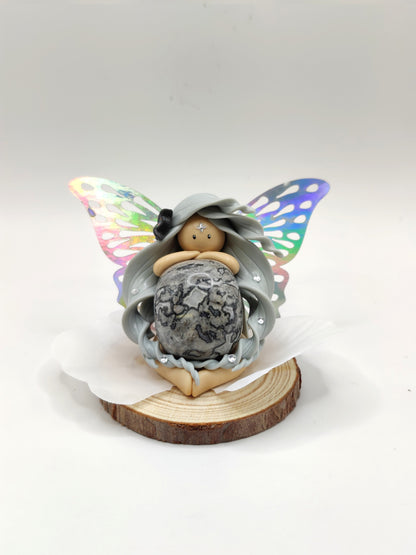 Fée de la joie - Agate crazy lace grise