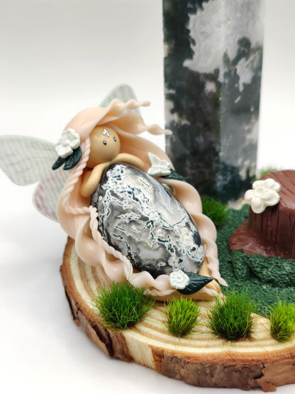 Reine de la nature - Agate mousse et pointe d'agate arbre