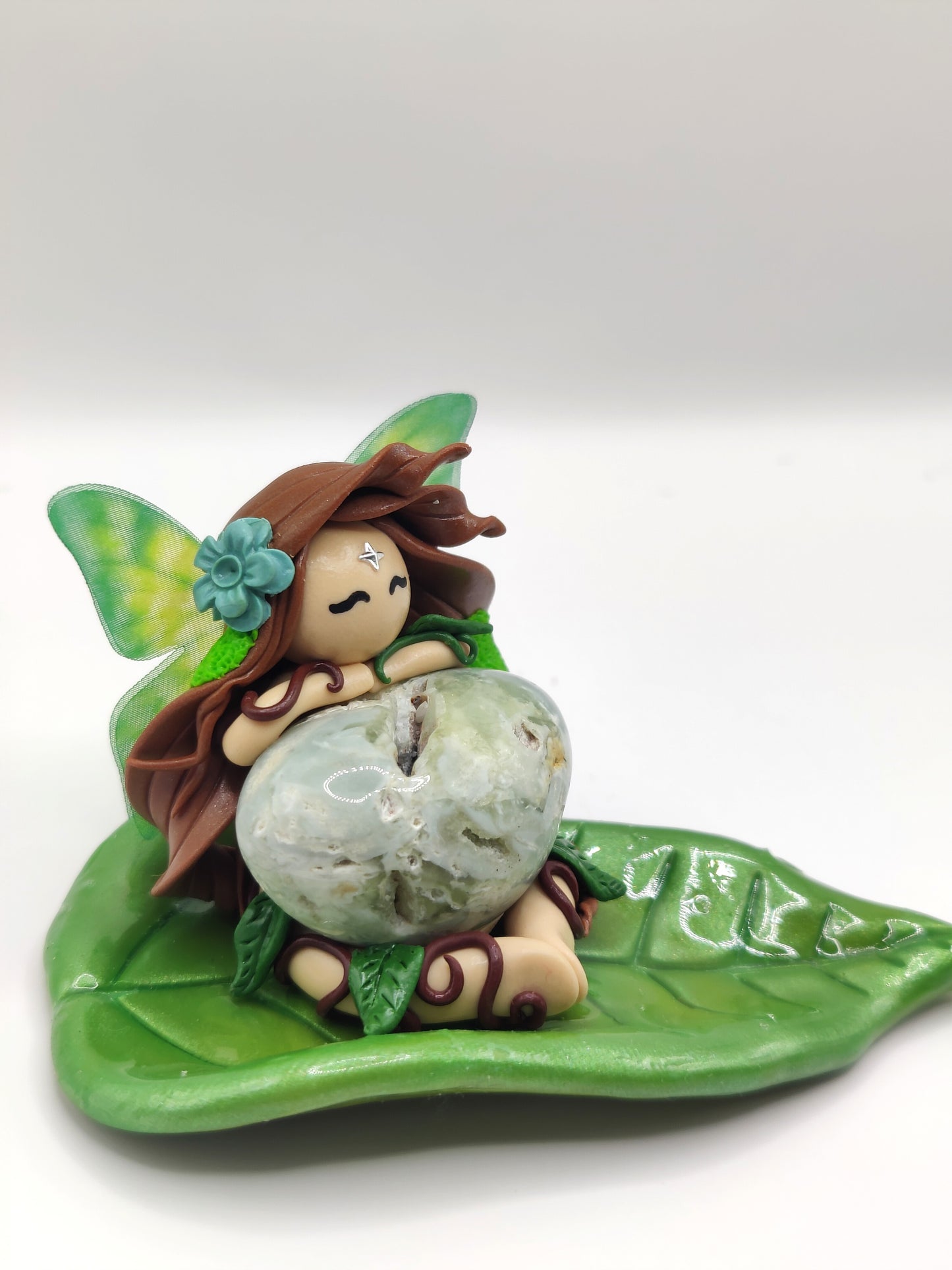 Fée gardienne de la forêt - Jade jaune à cavité