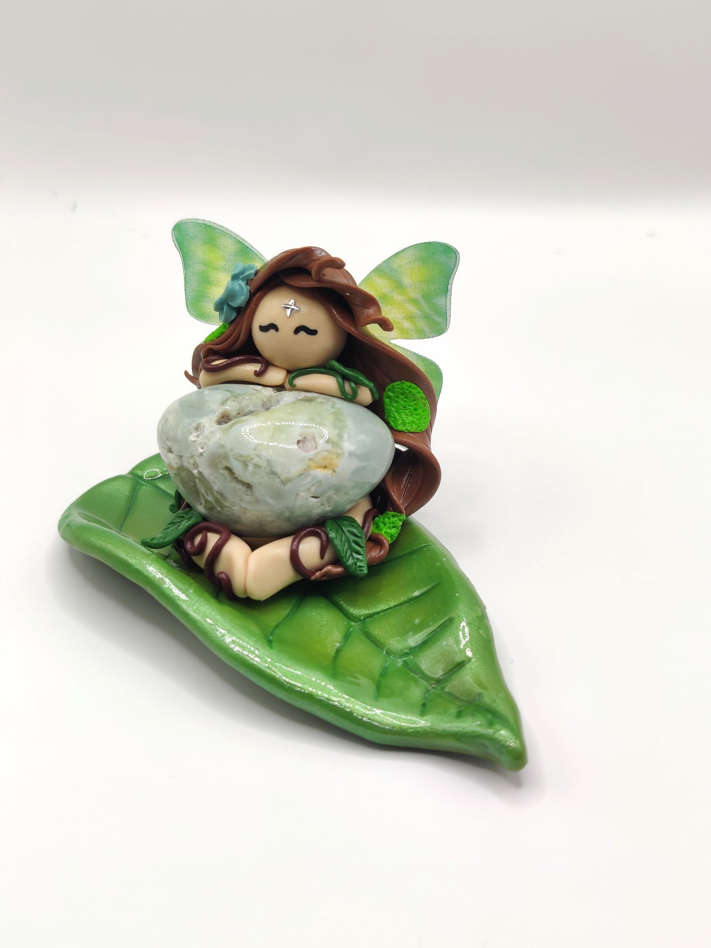 Fée gardienne de la forêt - Jade jaune à cavité