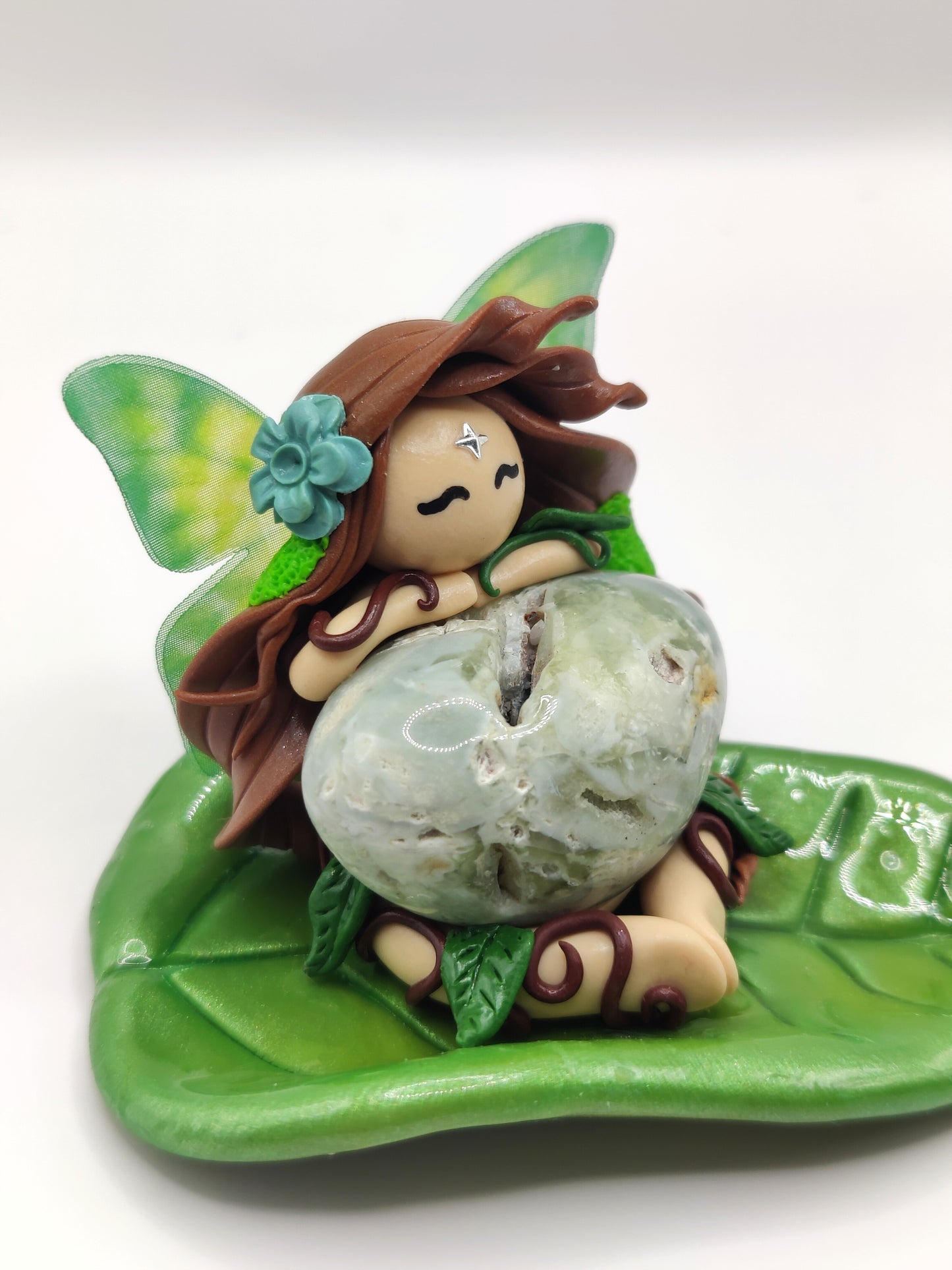 Fée gardienne de la forêt - Jade jaune à cavité