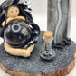 Reine de la lune - Obsidienne noire et pointe en agate noire