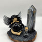 Reine de la lune - Obsidienne noire et pointe en agate noire