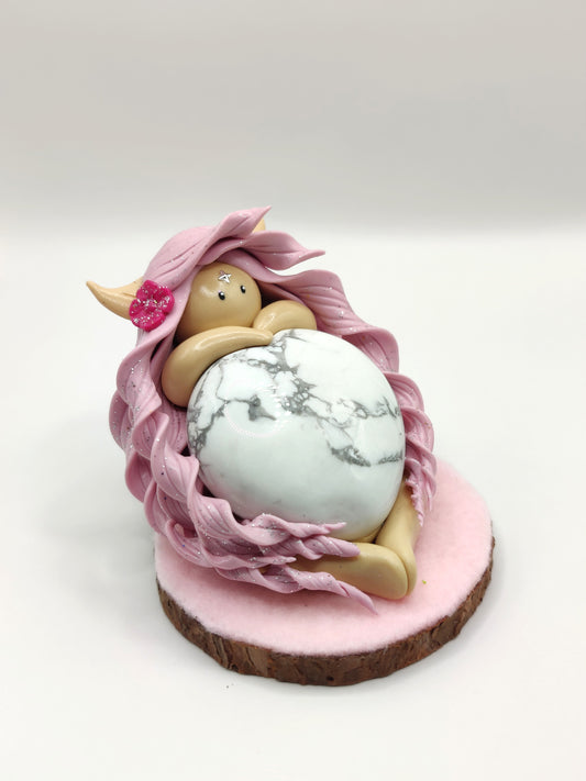 Elfe de sérénité - Cœur en howlite
