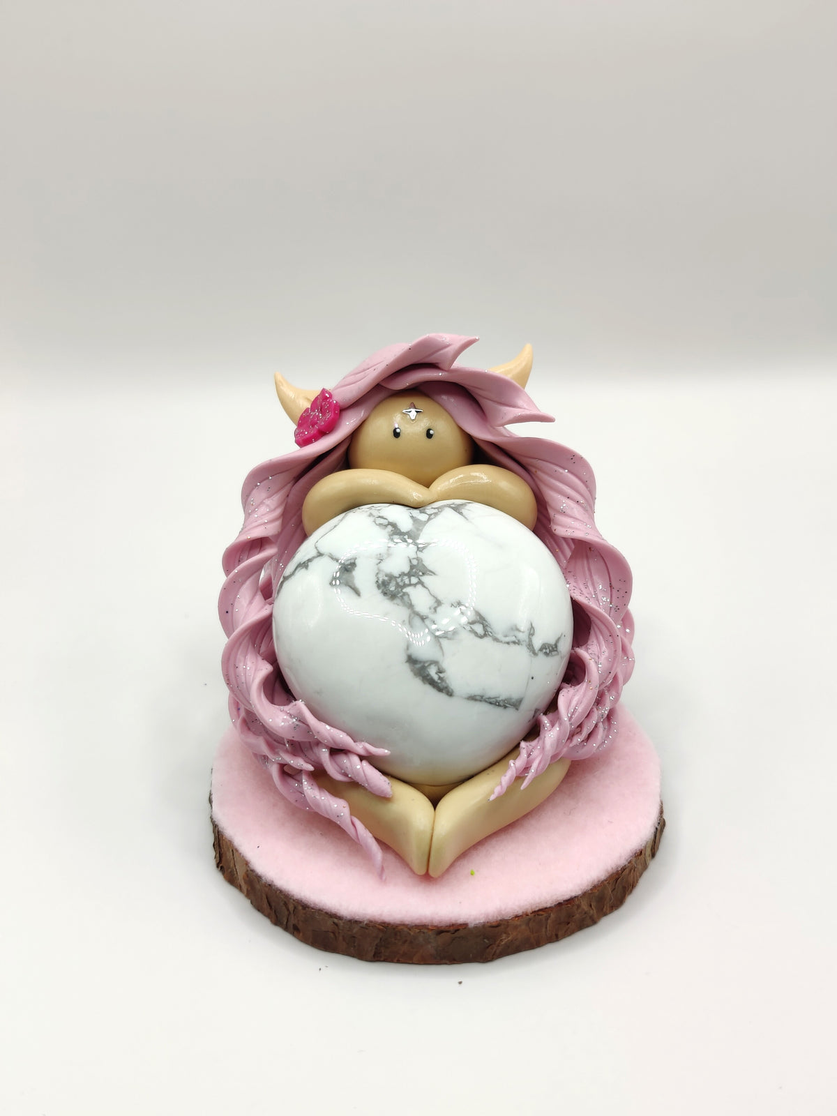 Elfe de sérénité - Cœur en howlite