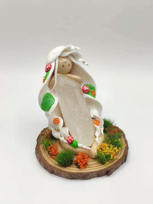 Nymphe des forêts - Pointe de cristal de roche