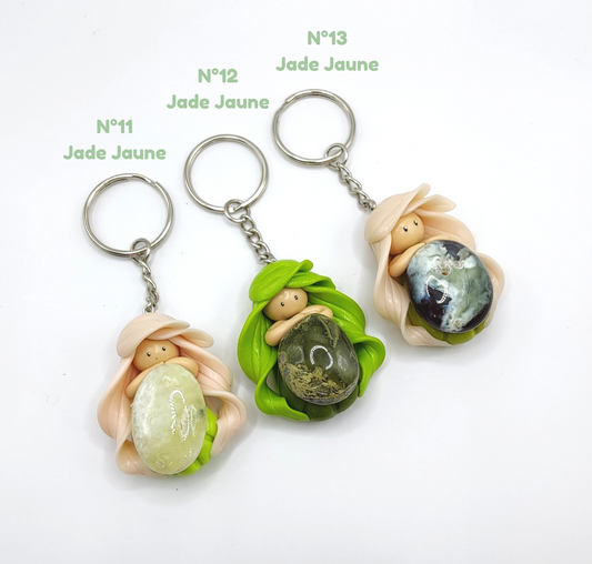 RESERVEE Jardin de Fééluna Porte clef Linotte - Vert